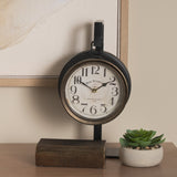 Taxz Metallic Brown Metal Hanging Table Clock by Mercana at Eve Furniture