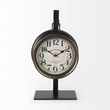 Taxz Metallic Brown Metal Hanging Table Clock by Mercana at Eve Furniture