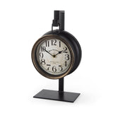 Taxz Metallic Brown Metal Hanging Table Clock by Mercana at Eve Furniture