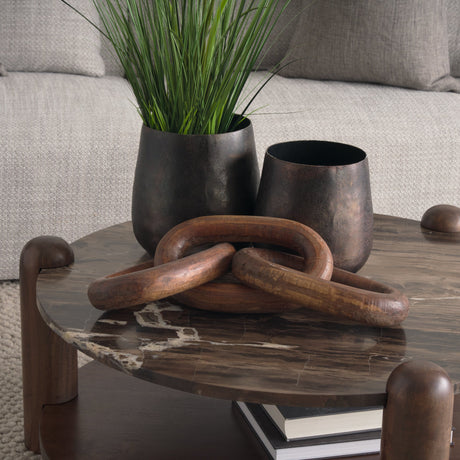 Tayla Large Medium Brown Wood Chain Link by Mercana at Eve Furniture