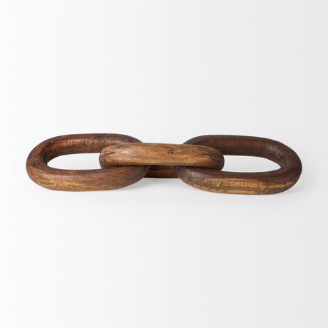 Tayla Large Medium Brown Wood Chain Link by Mercana at Eve Furniture