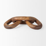 Tayla Large Medium Brown Wood Chain Link by Mercana at Eve Furniture