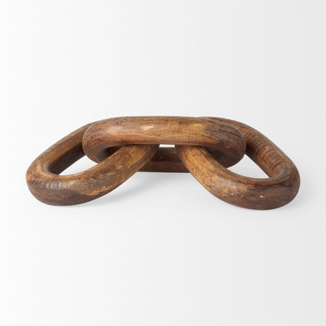 Tayla Large Medium Brown Wood Chain Link by Mercana at Eve Furniture