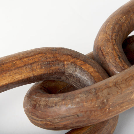 Tayla Large Medium Brown Wood Chain Link by Mercana at Eve Furniture