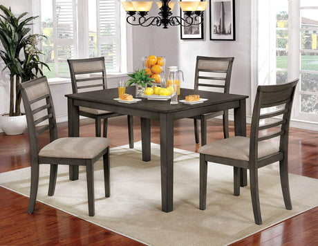 Taylah Weathered Gray/Beige 5 Pc. Dining Table Set by Furniture of America at Eve Furniture