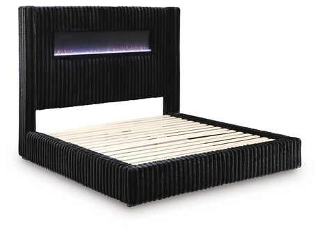 Tayleena Black King Upholstered Bed by Ashley at Eve Furniture