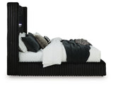 Tayleena Black King Upholstered Bed by Ashley at Eve Furniture