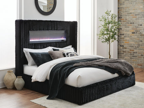Tayleena Black King Upholstered Bed by Ashley at Eve Furniture