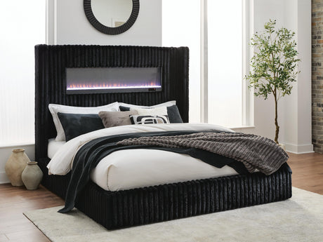 Tayleena Black King Upholstered Bed by Ashley at Eve Furniture