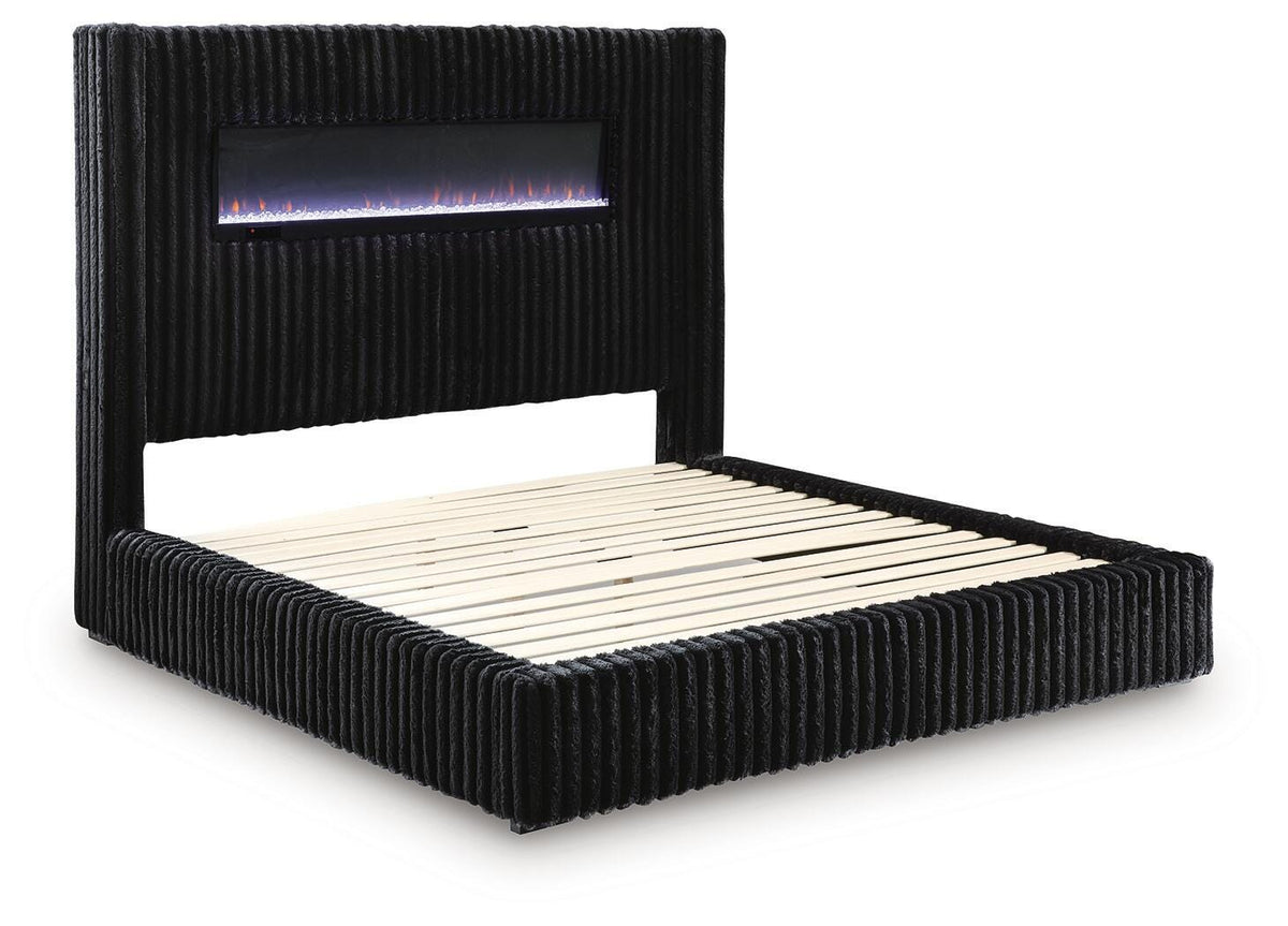 Tayleena Black Queen Upholstered Bed by Ashley at Eve Furniture