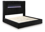 Tayleena Black Queen Upholstered Bed by Ashley at Eve Furniture