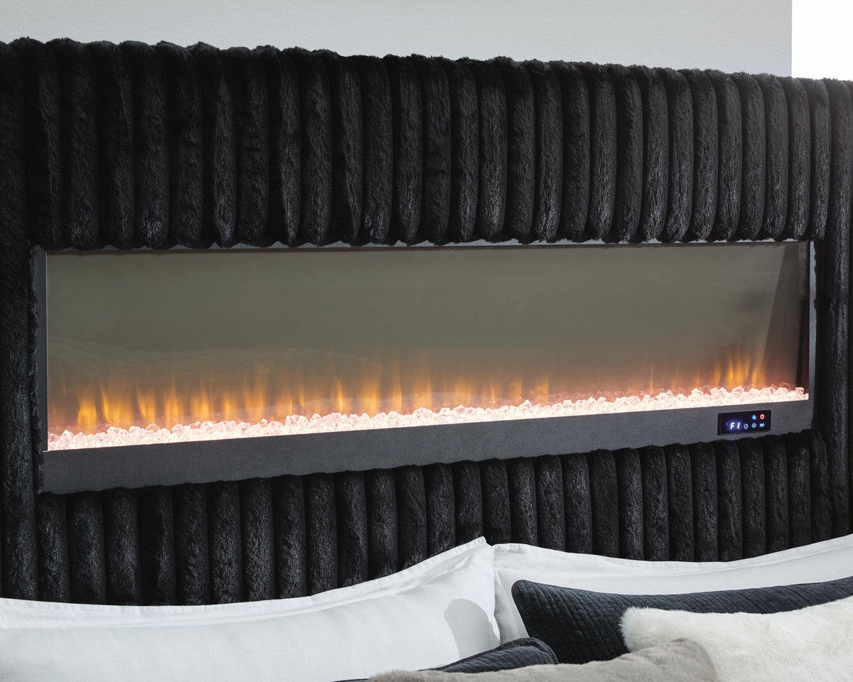 Tayleena Black Queen Upholstered Bed by Ashley at Eve Furniture