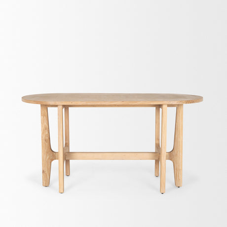 Taylin Light Brown Solid Wood Desk by Mercana at Eve Furniture