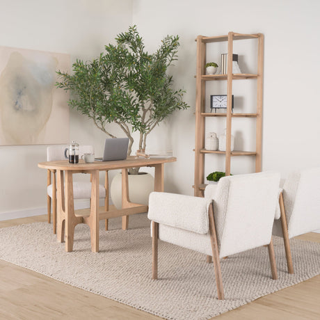 Taylin Light Brown Solid Wood Desk by Mercana at Eve Furniture
