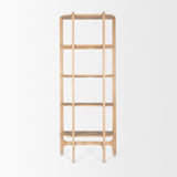 Taylin Light Brown Solid Wood Open Bookshelf by Mercana at Eve Furniture