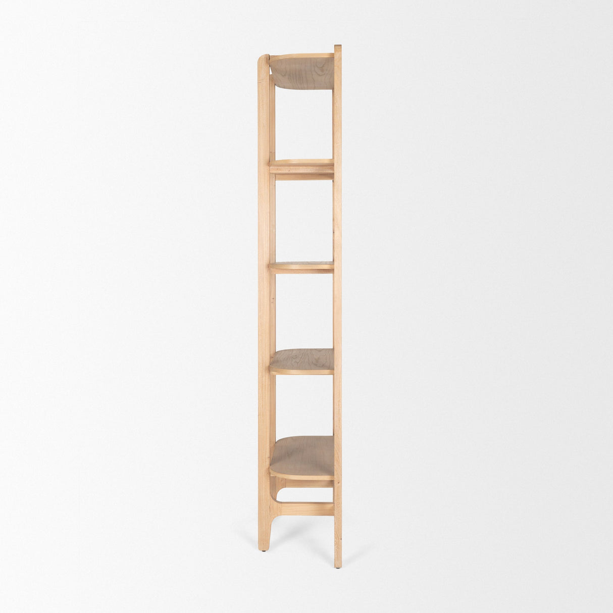 Taylin Light Brown Solid Wood Open Bookshelf by Mercana at Eve Furniture