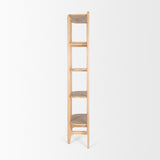 Taylin Light Brown Solid Wood Open Bookshelf by Mercana at Eve Furniture