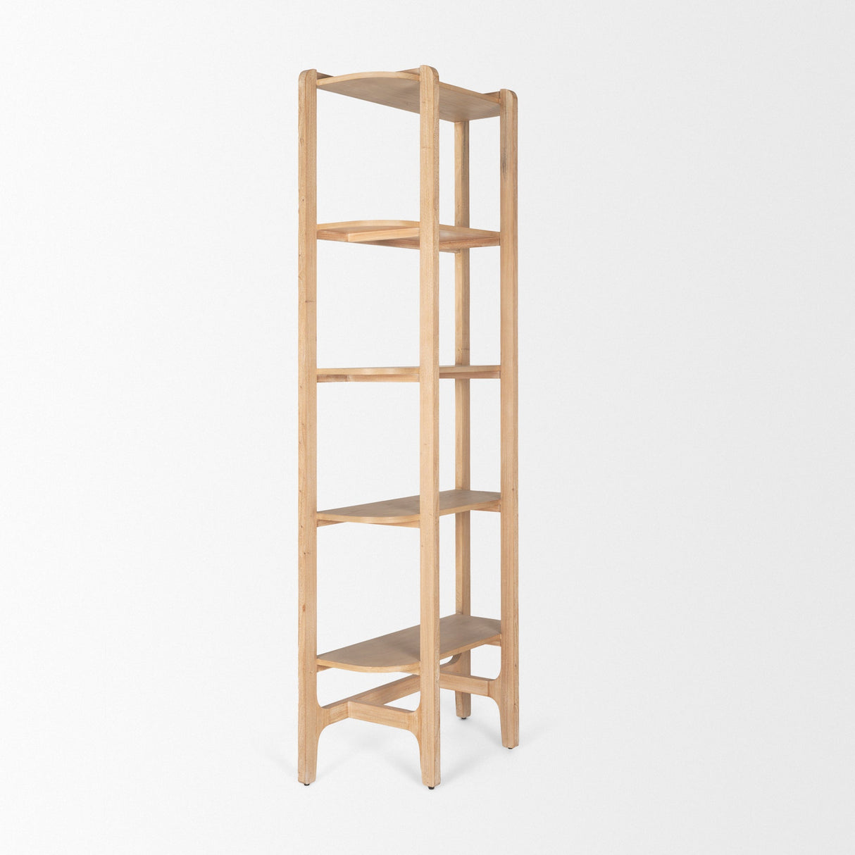 Taylin Light Brown Solid Wood Open Bookshelf by Mercana at Eve Furniture