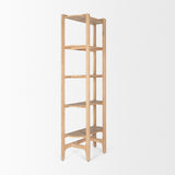 Taylin Light Brown Solid Wood Open Bookshelf by Mercana at Eve Furniture