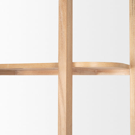 Taylin Light Brown Solid Wood Open Bookshelf by Mercana at Eve Furniture