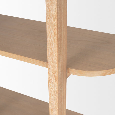 Taylin Light Brown Solid Wood Open Bookshelf by Mercana at Eve Furniture
