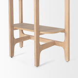 Taylin Light Brown Solid Wood Open Bookshelf by Mercana at Eve Furniture