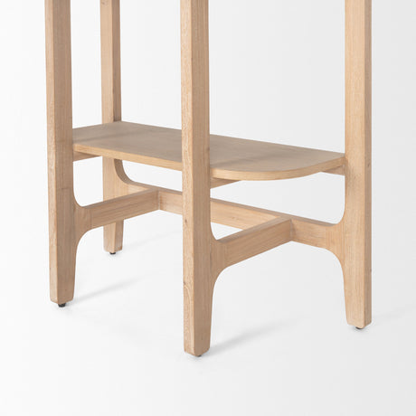 Taylin Light Brown Solid Wood Open Bookshelf by Mercana at Eve Furniture