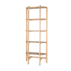Taylin Light Brown Solid Wood Open Bookshelf by Mercana at Eve Furniture