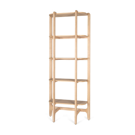 Taylin Light Brown Solid Wood Open Bookshelf by Mercana at Eve Furniture