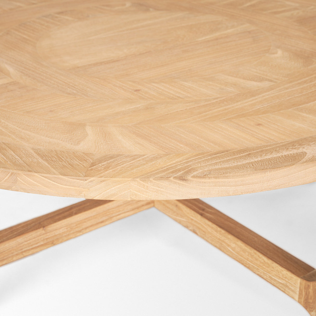 Taylin Light Brown Wood Round Coffee Table by Mercana at Eve Furniture