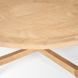 Taylin Light Brown Wood Round Coffee Table by Mercana at Eve Furniture
