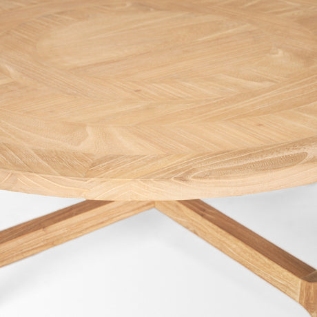 Taylin Light Brown Wood Round Coffee Table by Mercana at Eve Furniture