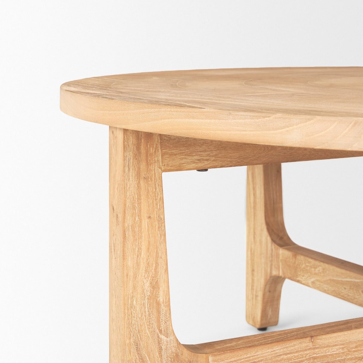 Taylin Light Brown Wood Round Coffee Table by Mercana at Eve Furniture