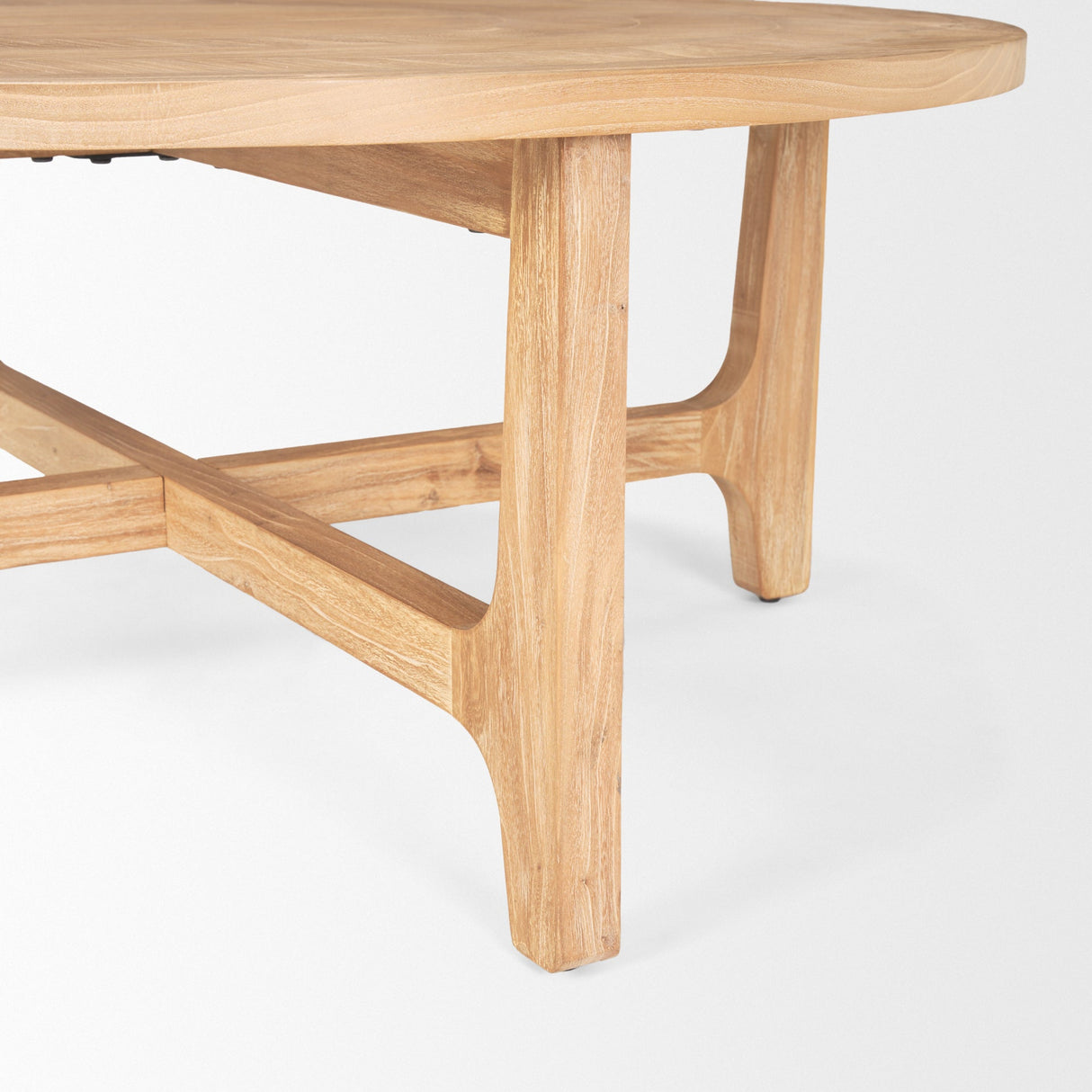 Taylin Light Brown Wood Round Coffee Table by Mercana at Eve Furniture