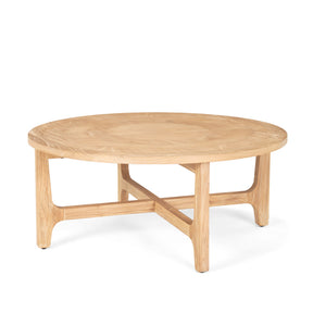 Taylin Light Brown Wood Round Coffee Table by Mercana at Eve Furniture