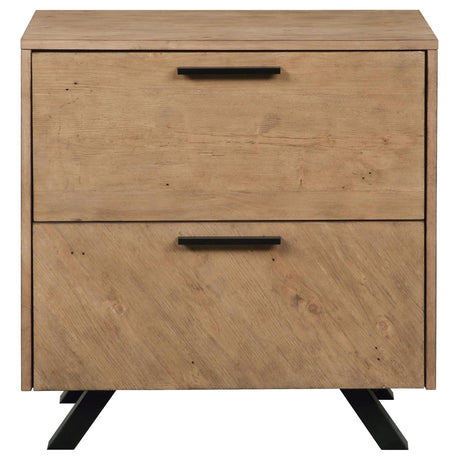 Taylor 2-Drawer Rectangular Nightstand with Dual USB Ports Light Honey Brown