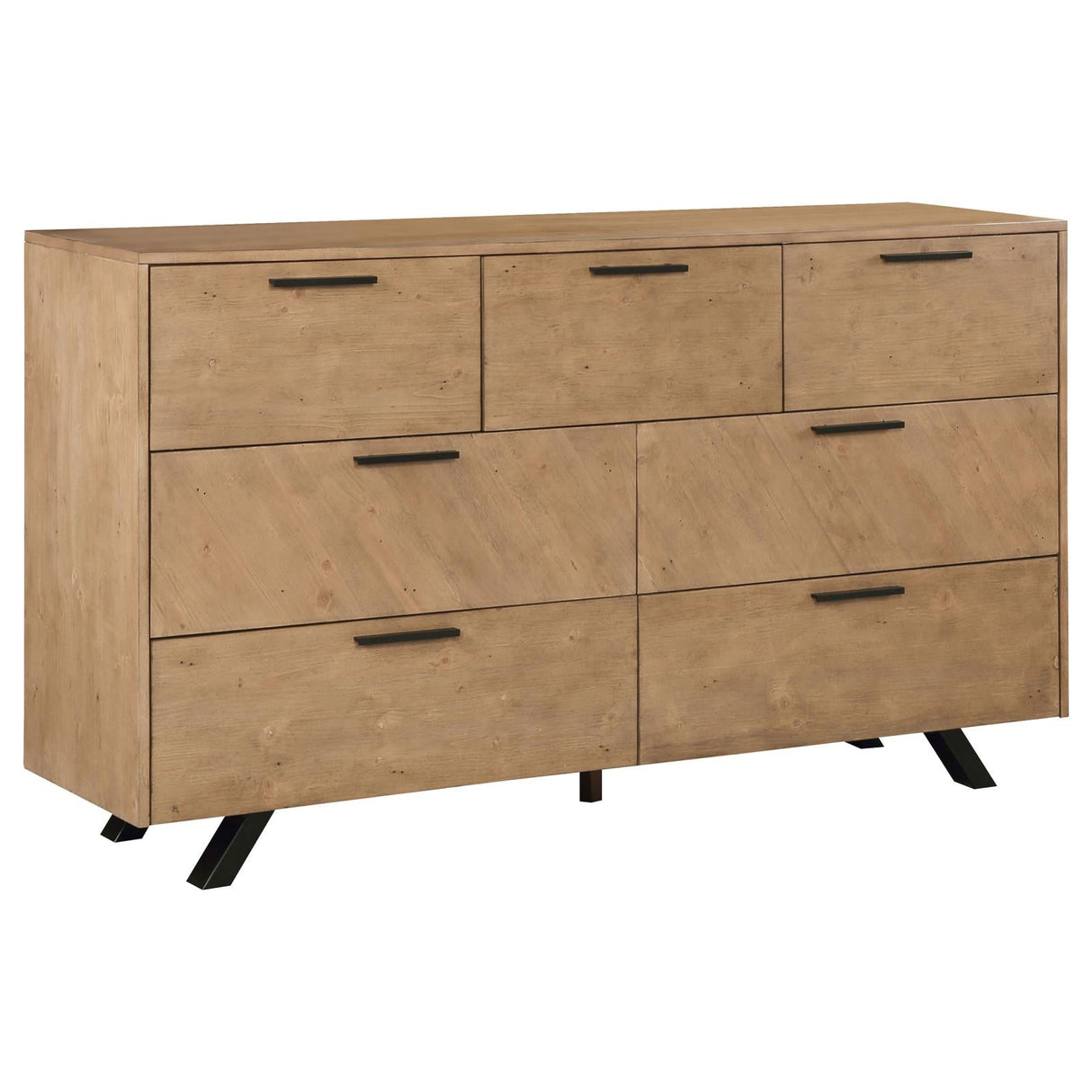 Taylor Light Honey Brown 7-Drawer Rectangular Dresser