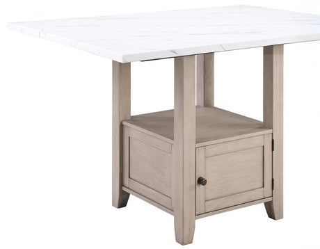 Taylor Tan Faux-Marble Counter Height Dining Set by Steve Silver at Eve Furniture