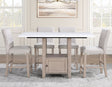 Taylor Tan Faux-Marble Counter Height Dining Set by Steve Silver at Eve Furniture