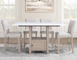 Taylor Tan Faux-Marble Counter Height Dining Set by Steve Silver at Eve Furniture
