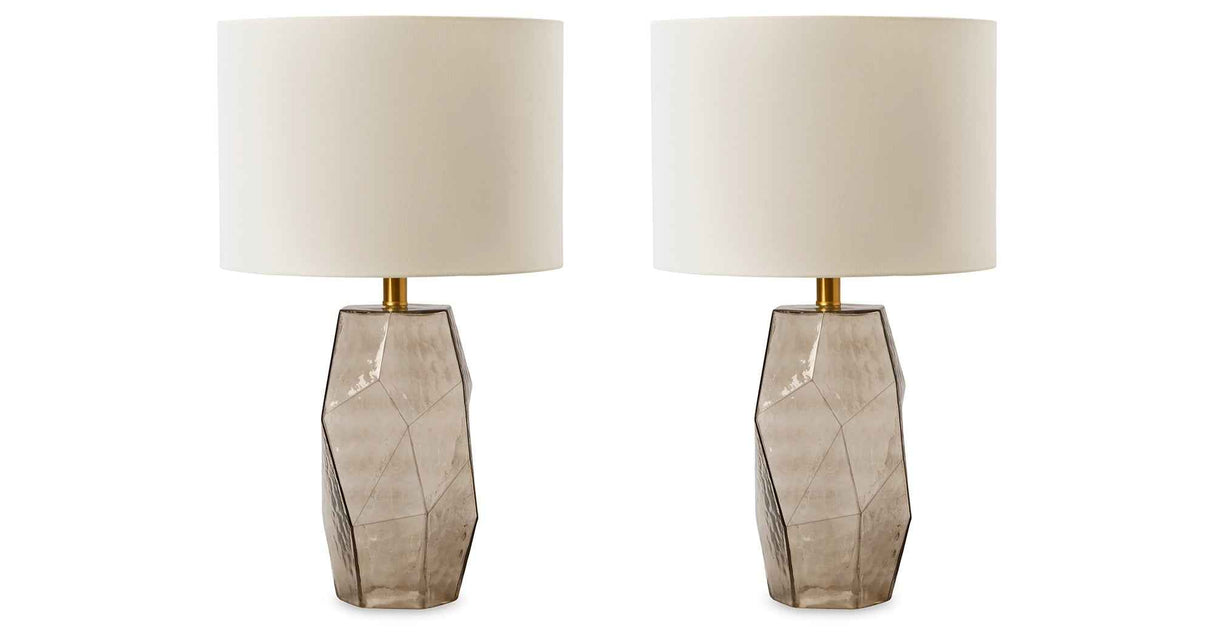 Taylow 2-Piece Table Lamp Set in Gray by Ashley at Eve Furniture