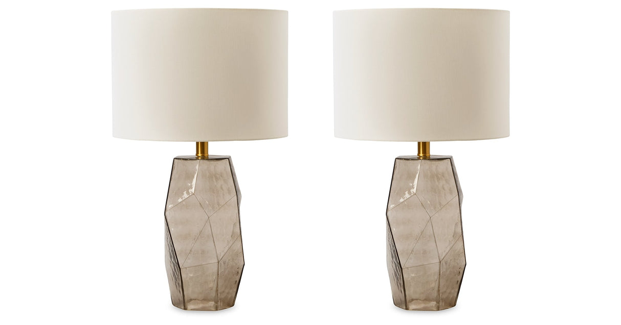Taylow 2-Piece Table Lamp Set in Gray by Ashley at Eve Furniture