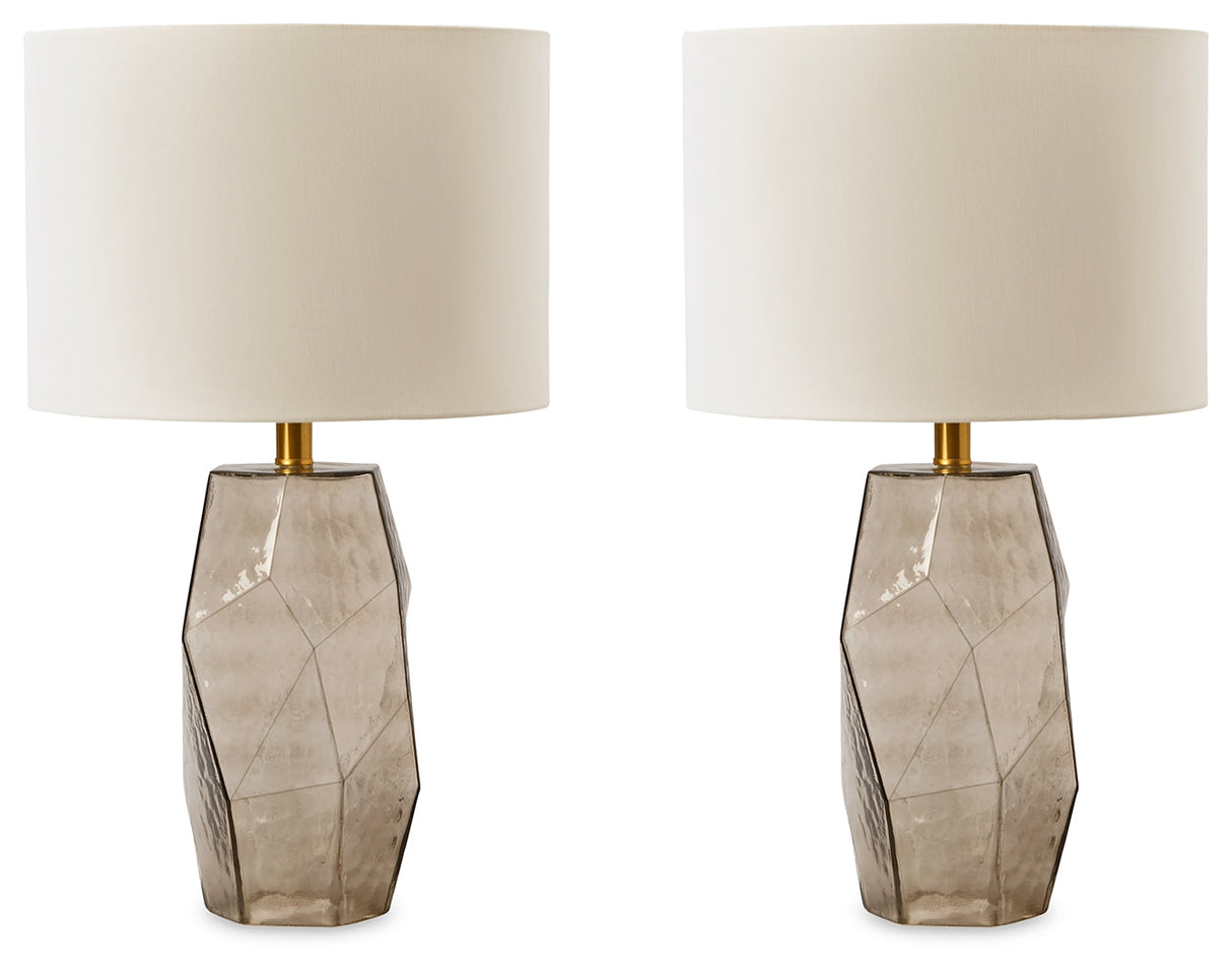 Taylow 2-Piece Table Lamp Set in Gray by Ashley at Eve Furniture