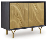 Tayner Black/Gold Finish Accent Cabinet