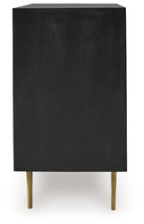 Tayner Black/Gold Finish Accent Cabinet