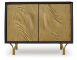 Tayner Black/Gold Finish Accent Cabinet by Ashley at Eve Furniture