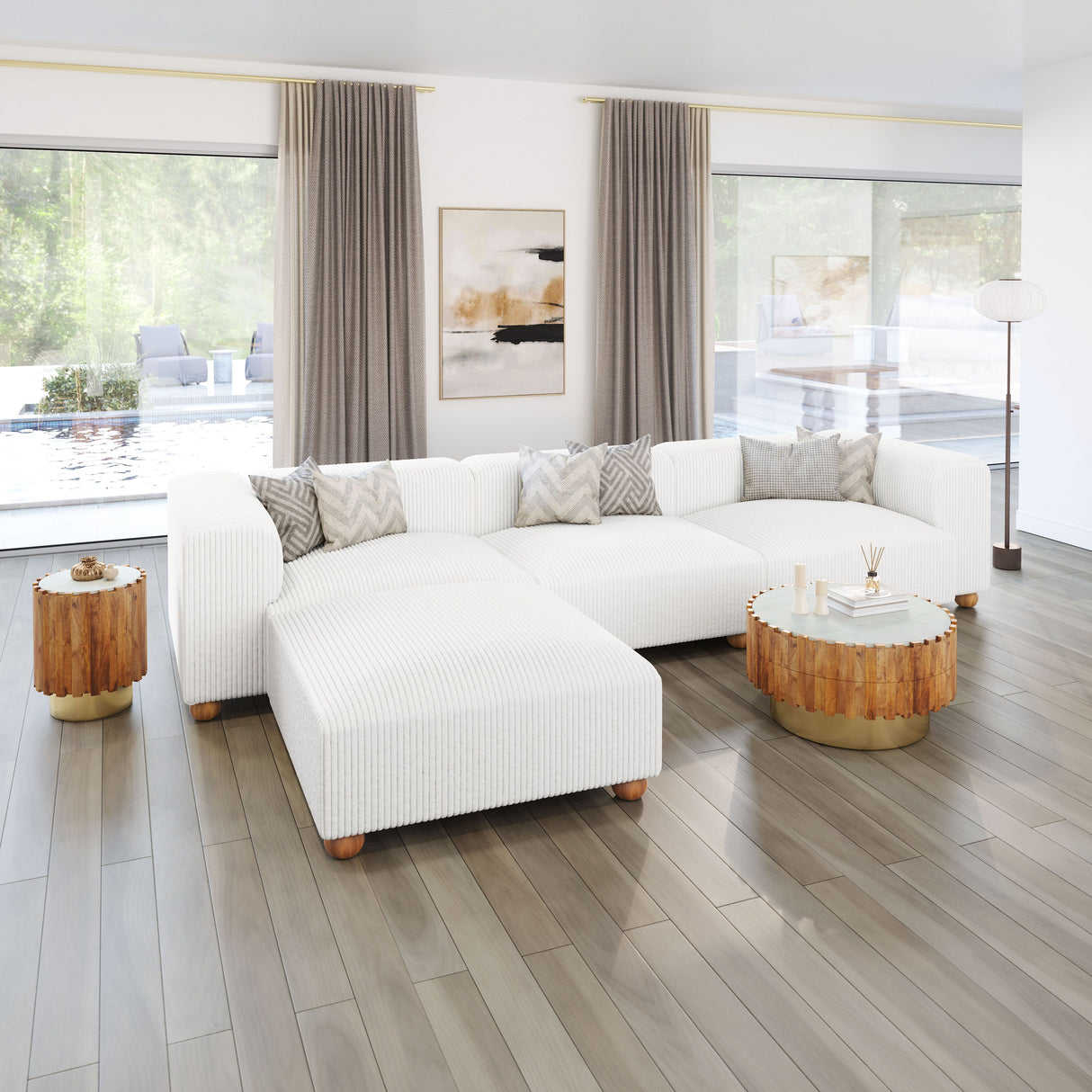Tayte Ottoman White by Zuomod at Eve Furniture