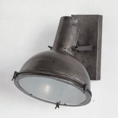 Taza Gray Metal Dome Shade Wall Sconce by Mercana at Eve Furniture