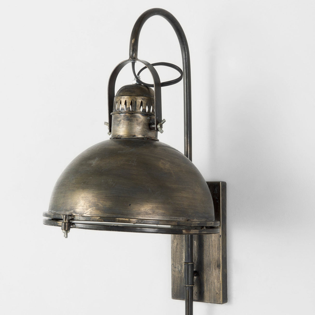 Tazb Gold Metal Conical Shade Wall Sconce by Mercana at Eve Furniture