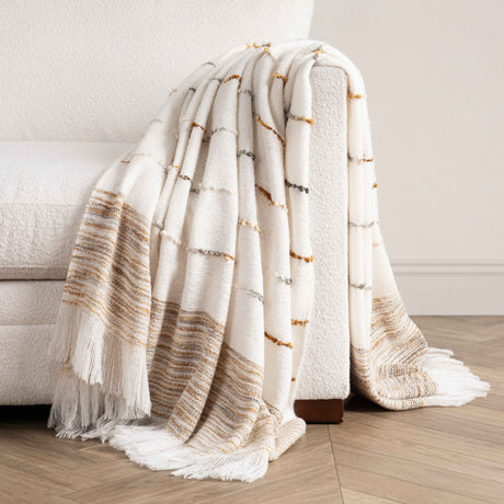 TC Albedo Ivory/Rust Throw 50x70 by Classic Home at Eve Furniture